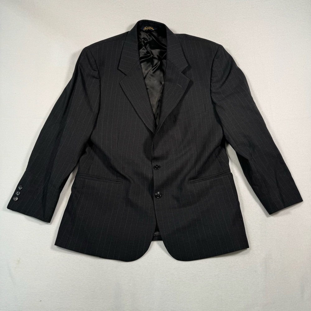 Brooks Brothers Suit Jacket Mens 42S Grey Pinstripe Wool Brooksease
